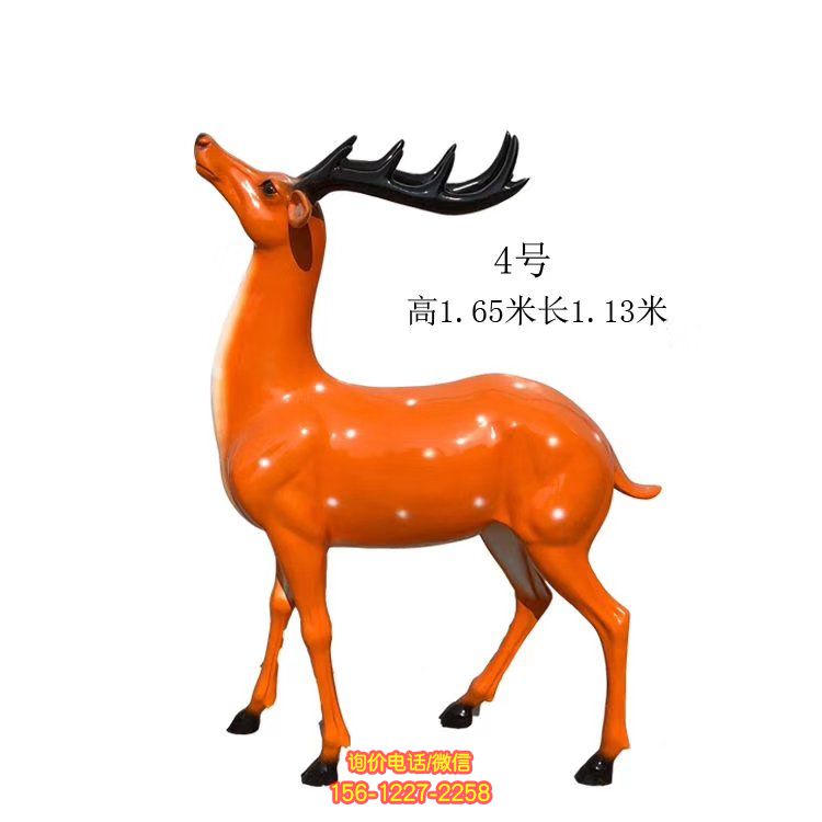 玻璃鋼仿真梅花鹿雕塑，點(diǎn)綴園林美景