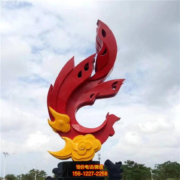 鳳凰抽象雕塑，裝點(diǎn)園林廣場(chǎng)景觀