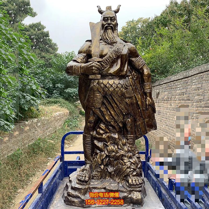 公園廣場擺放鑄造玻璃鋼仿銅炎帝神農氏雕塑 公園廣場擺放鑄造玻璃鋼仿銅炎帝神農氏雕塑