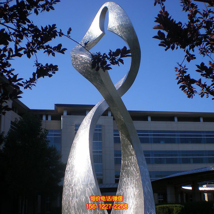 不銹鋼抽象景觀雕塑，鏤空人形景觀雕塑