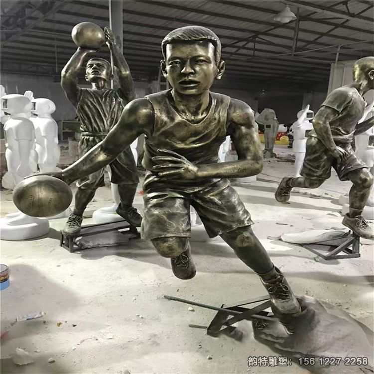 玻璃鋼打籃球雕塑，體育運動主題雕塑